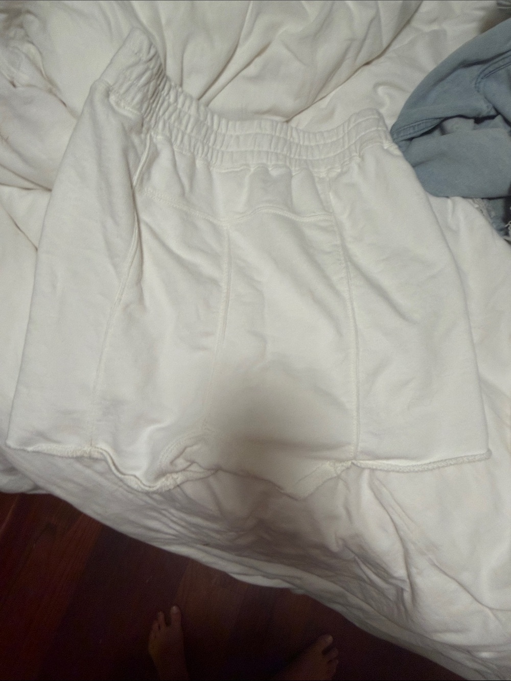 Free People White Shorts with Elastic Waist